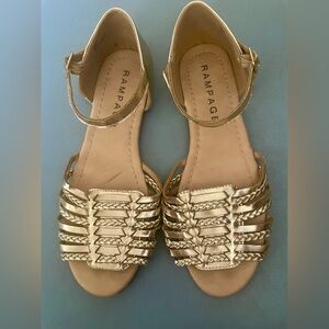 Rampage Gold Flat Sandal Size 7.